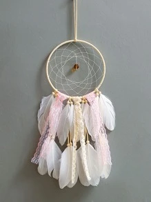 1pc Duck Feather Dreamcatcher, Modern Home Ornament Craft Gift For Girls Bedroom - Multicolor - View 1