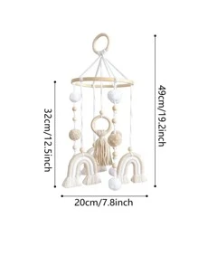 1 chiếc vải treo trang trí, chuông gió thiết kế cầu vồng cho gia đình, trang trí nhà cửa, trang trí phòng, trang trí tường - Màu be - Xem 2