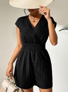 Calvaya Surplice Neck Batwing Sleeve Romper