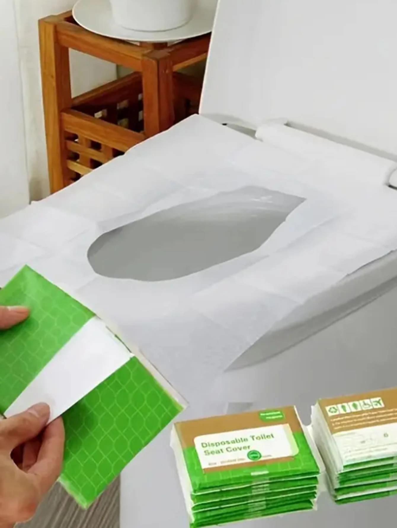 10pcs Disposable Paper Toilet Seat Cover - White - View 1