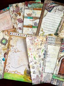 YANJI Bộ 50 Hoa Văn Hỗn Hợp Chất Liệu Giấy Vintage Giấy Thủ Công Trang Trí Đa Năng Cho Thủ Công DIY, Trang Trí - Nhiều màu - Xem 1