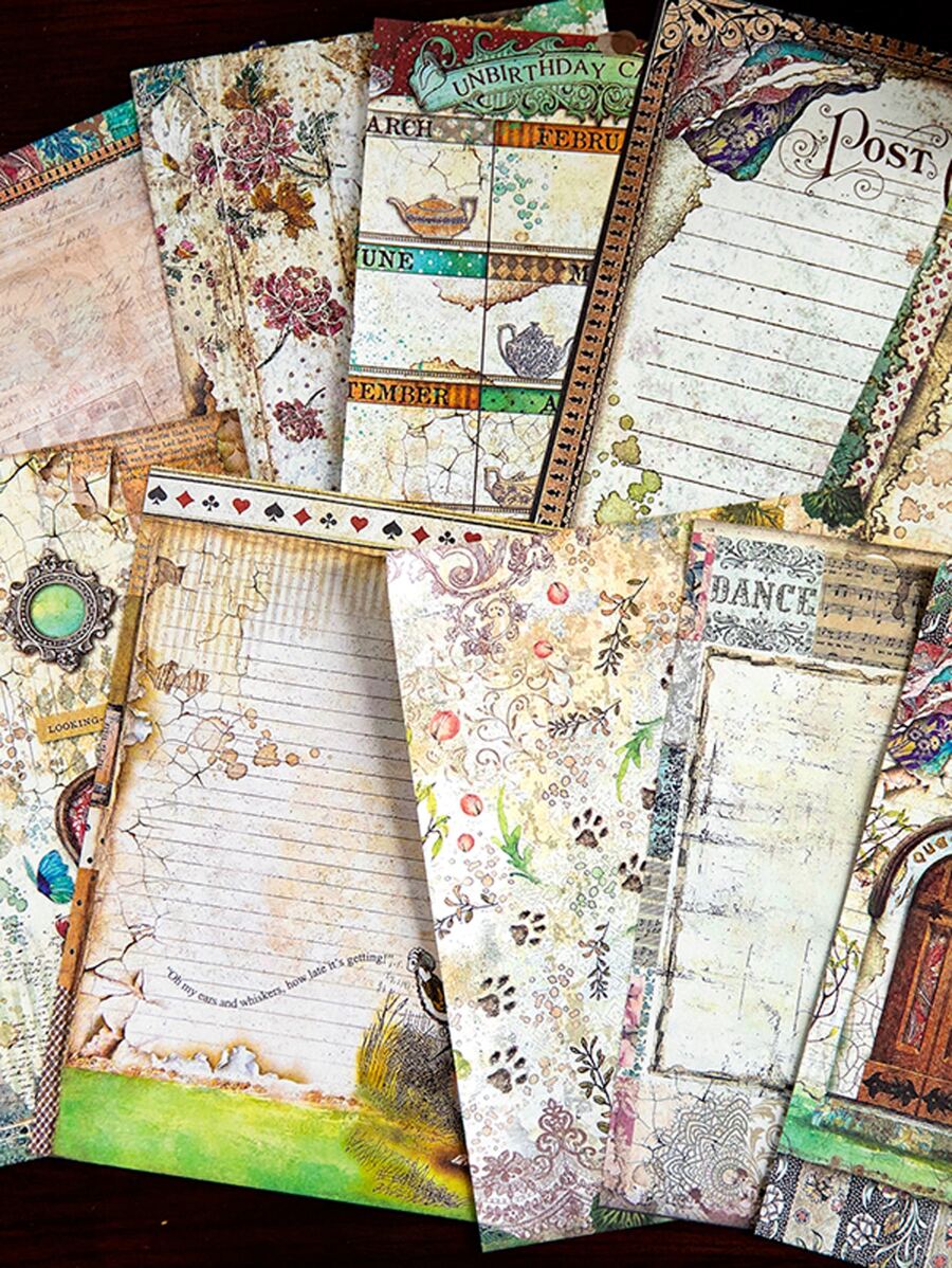 YANJI Bộ 50 Hoa Văn Hỗn Hợp Chất Liệu Giấy Vintage Giấy Thủ Công Trang Trí Đa Năng Cho Thủ Công DIY, Trang Trí - Nhiều màu - Xem 1