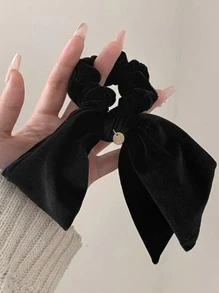 Bow Decor Hair Tie - Black - View 2