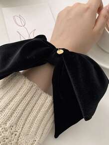 Bow Decor Hair Tie - Black - View 3