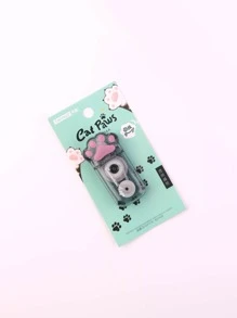 1pc Cat Paw Design Correction Tape, Cute Portable Whiteout Correction Tape For School Student, Office - Multicolor - View 1
