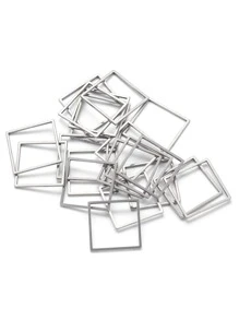 20 件不銹鋼方形鏈結連接耳環 DIY 珠寶配件耳環 - 銀色 - 查看 1