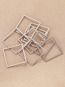 20 件不銹鋼方形鏈結連接耳環 DIY 珠寶配件耳環 - 銀色 - 查看 5