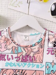 Toddler Girls Cartoon & Letter Graphic Tee - Multicolor - View 3