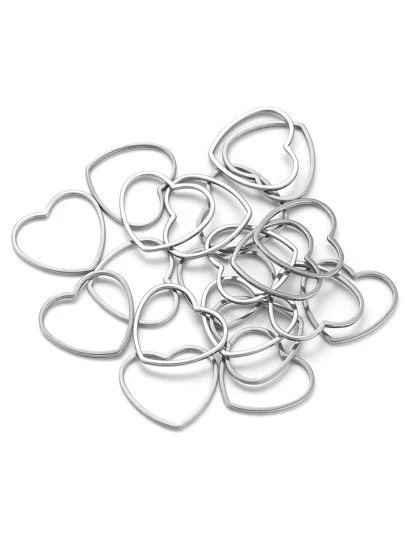 20 piezas Conector en forma de corazón de acero inoxidable para hacer pendientes, accesorios de joyería DIY, pendientes de San Valentín