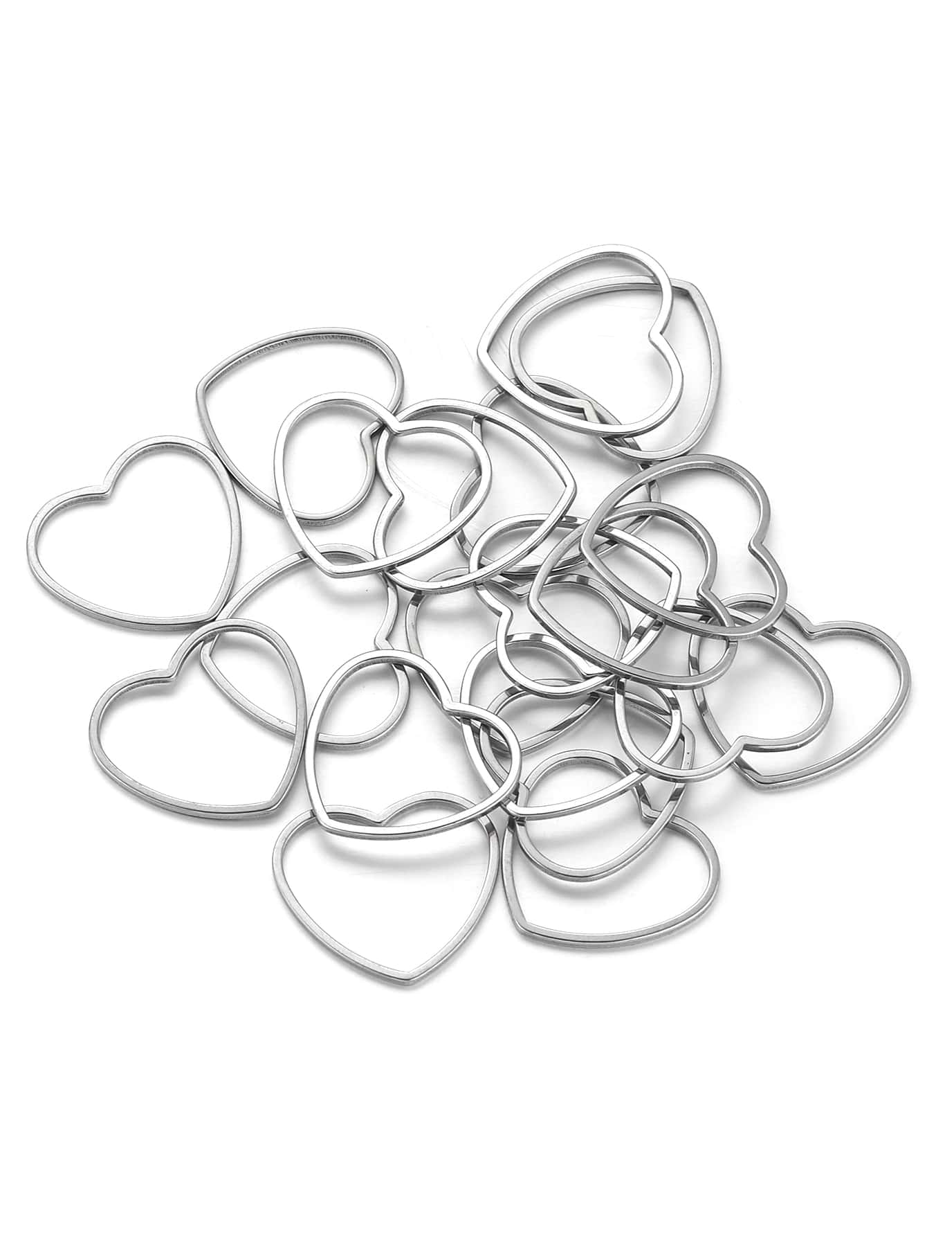 20 Pcs Stainless Steel Heart Shape Link Connector Earrings DIY Jewelry Accessories Earrings Valentines