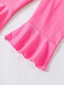 Đứa bé gái Xù Hoa Sen Áo liền quần Dây thắt cổ & Băng đô đầu - Hồng - Xem 6