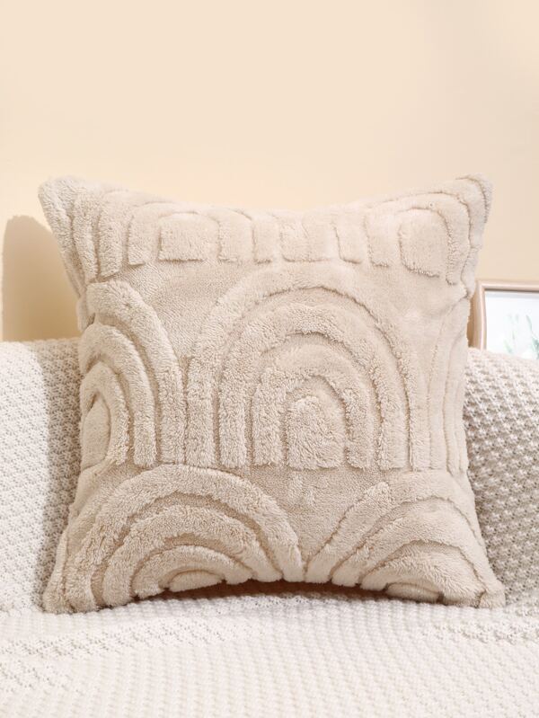 1pc Rainbow Tufted Cushion Cover, Modern Fabric Decorative Throw Pillow Case For Home