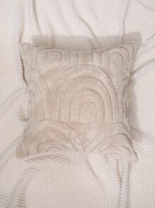 1 件舒适提花横条纹枕套，编织图案枕套，适用于沙发、办公室、腰枕、床头枕 - 駝色 - 查看 3