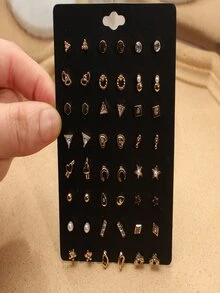 24pairs Simple Faux Pearl Decor Solid Stud Earrings For Women For Daily Decoration - Multicolor - View 2