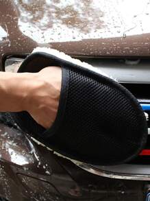 1pc Car Wash Microfiber Glove, Soft Plush Auto Wash Tool - Multicolor - View 6