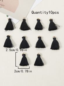 10入組/套流蘇DIY吊墜 - 黑色 - 查看 3