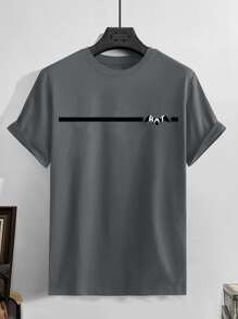 男士字母圖案T恤