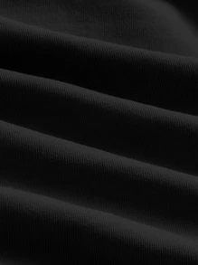 SHEIN MOD 素色側抽繩掛脖上衣 - 黑色 - 查看 4