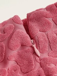 SHEIN ICON Falda ajustada con patrón de letra sin cinturón - Rosado Sandía - Ver 4