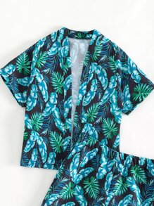Toddler Boys Tropical Print Beach Swimsuit - Multicolor - View 5