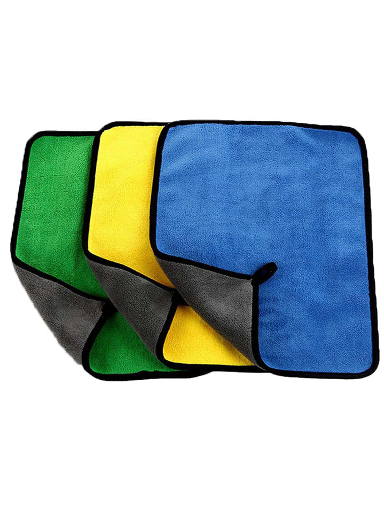 3 miếng giẻ lau xe Fluffy, nước rửa xe - Nhiều màu - Xem 1