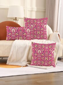 1pc Flower Pattern Cushion Cover Without Filler - Multicolor - View 2