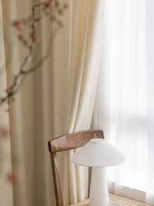 淺褐色單片窗簾極簡滌綸臥室和客廳單面板遮光窗簾 - 米色 - 查看 1