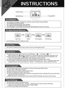 FANSICHEN 方形电子表 - 金色 - 查看 8