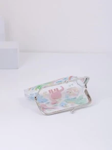 恐龍圖案零錢包吻鎖透明PVC - 彩色 - 查看 2