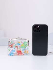 恐龍圖案零錢包吻鎖透明PVC - 彩色 - 查看 3