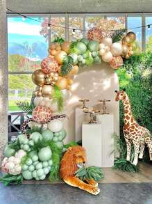 93pcs/set Latex Balloon Garland, Modernist Giraffe Skin Pattern Balloon Arch For Birthday Party - Multicolor - View 1