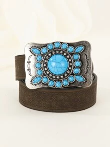 1 Thắt lưng nữ trang trí màu ngọc lam cổ điển, cho cuộc sống hàng ngày - Màu Khaki - Xem 1