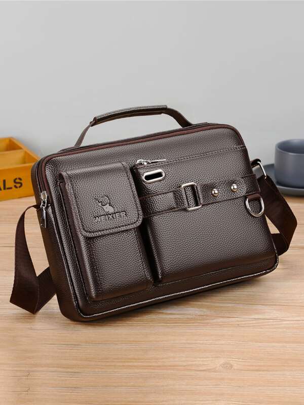 New Pu Side Bag Crossbody Bag Male Business Leisure Bag Retro Adjustable Outing Handbag Schoolbag Sling Bag Sport Bag For University Student For Travel College School Leather Bag Water-Proof Gifts Side Bag Square Bag For Holiday Summer Vintage Bag Freshman Sling Bag Hiking Large Capacity Casual Vacation Hip Bag Purse Christmas Thanksgiving Tote Bag