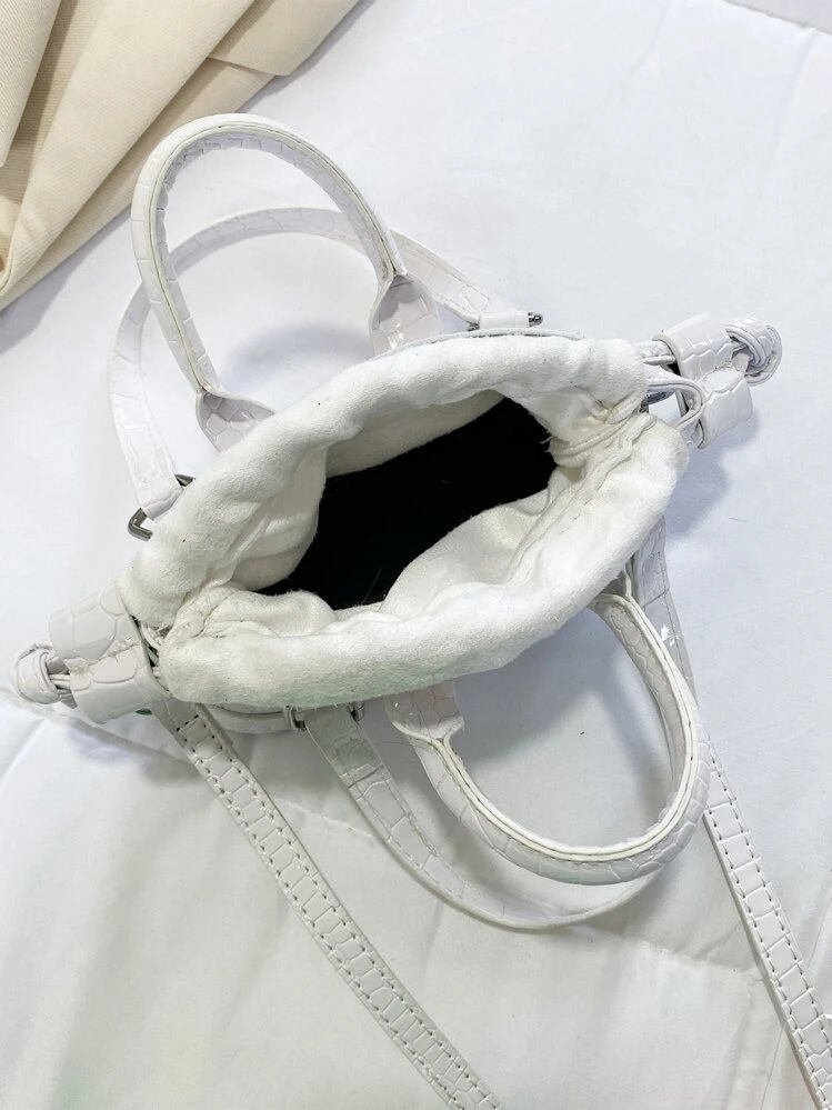 מתכוונן ידית כפולה שרוך קשירה פאשניסטה תיק גב - בז' - ראה 5