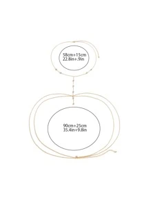 Rhinestone trang trí chuỗi cơ thể - Vàng - Xem 3