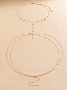 Rhinestone trang trí chuỗi cơ thể - Vàng - Xem 5