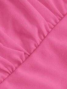 SHEIN MOD Top de tirantes pecho con fruncido bajo con fruncido - Rosa Fucsia - Ver 4