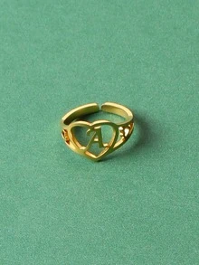 極簡鏈條戒指 - 金黃色 - 查看 6