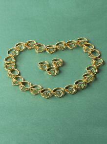 極簡鏈條戒指 - 金黃色 - 查看 1