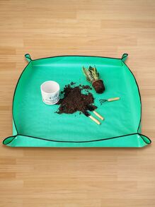 1pc PE Gardening Mat, Minimalist Waterproof Mat For Garden - Green - View 1