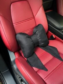 1pc Bow Design Car Lumbar Pillow - Black - View 2