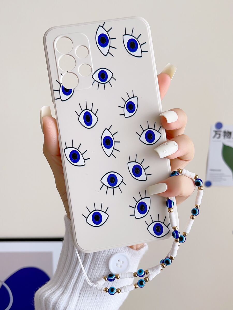 眼睛图案手机壳，带挂绳，兼容 15/15 Plus/15 Pro/15 Pro Max，国际版，非国内版 - 彩色 - 查看 1