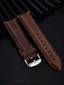 1 pieza Correa de reloj marrón retro de la vendimia PU rápido liberar PU Correa de reloj 18/20/22 mm - Marrón - Ver 1