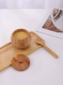 4 piezas/set estante de especias de bambú con bandeja, estante organizador de especias minimalista de estilo japonés para cocina - Albaricoque - Ver 4