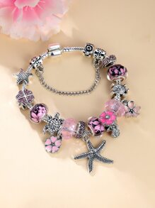 Vanel Starfish Charm Beaded Bracelet - Pink - View 4
