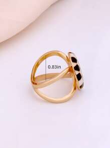 1pc Women Checkered Pattern Round Decor Scarf Ring For Decoration - Multicolor - View 2