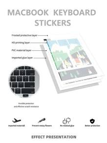 1sheet Cartoon Graphic Laptop Protective Sticker Compatible With Macbook Air - Multicolor - View 3