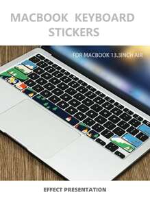 1sheet Cartoon Graphic Laptop Protective Sticker Compatible With Macbook Air - Multicolor - View 6