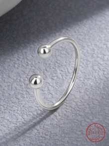 1入組精緻獨特可調節女士戒指純銀白色精美珠寶派對禮物 - 銀色 - 查看 1