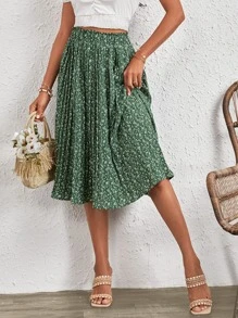 SHEIN Clasi 碎花百褶半身裙 - 彩色 - 查看 2